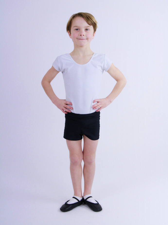 Boy's Ballet Leotard, White (Grade 2+) DN Dance