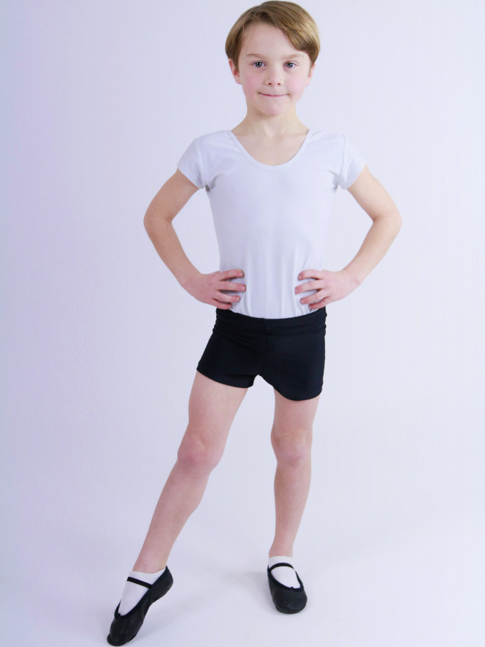 Boy's Ballet Leotard, White (Grade 2+) DN Dance